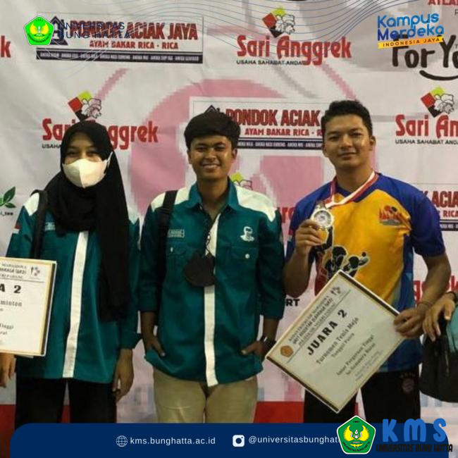 Taufik Hari Adi Sibarani Juara 2 Turnamen Tenis Meja antar Perguruan Tinggi se-Sumatera Barat 2021